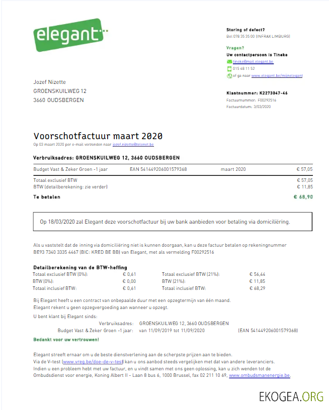 BELGIUM ELEGANT utility bill Word and PDF template